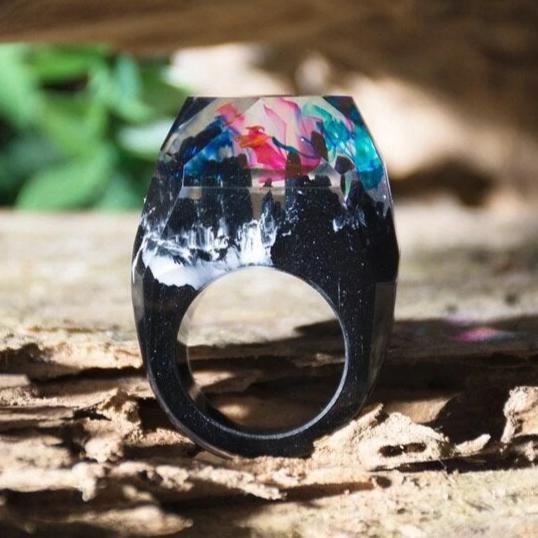 Beauty for Ashes Boutique - Fire Aurora Borealis Rainbow Ice Ring